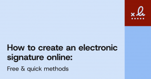 A blue blog cover image with text: How to create an eSignature online